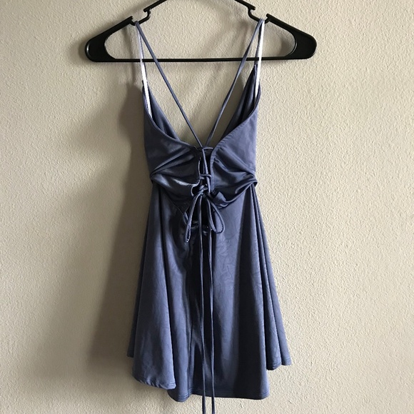 Tobi forever blue lace up skater dress - Picture 5 of 8